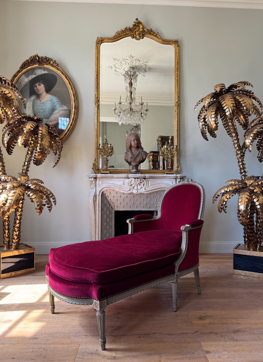 A Napoleon III-era Chaise Longue Made Of Painted And Carved Wood In The Louis XVI Style-photo-4