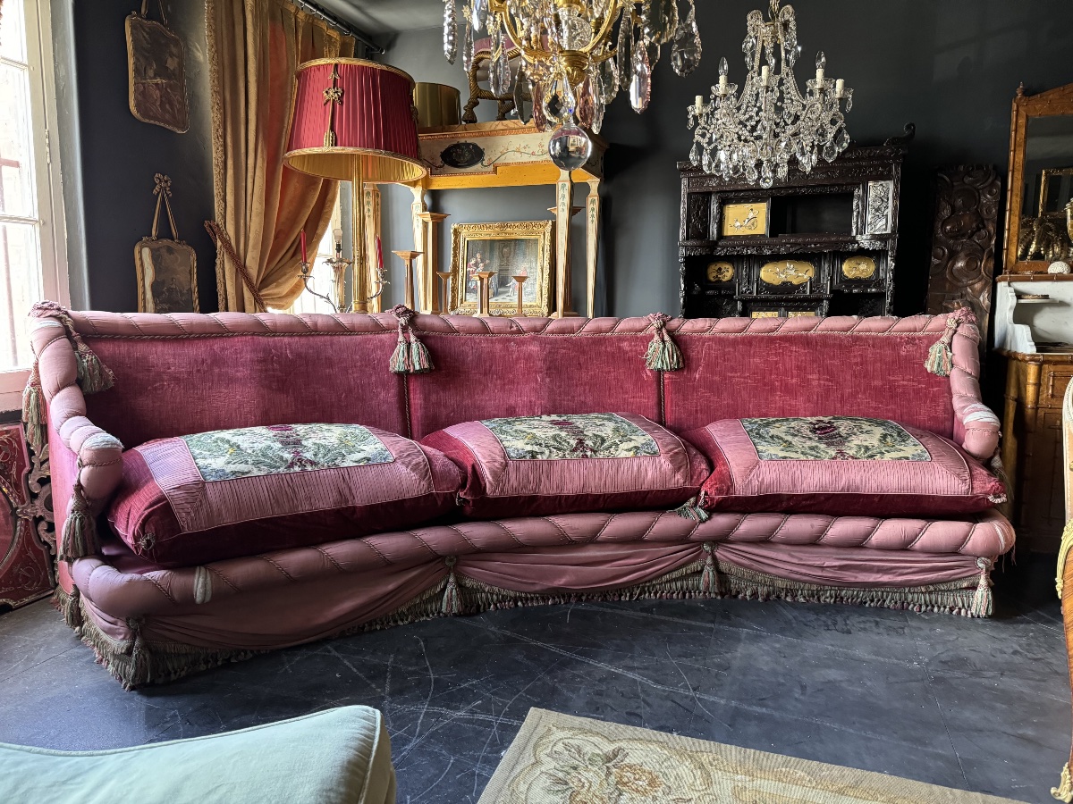 PAIRE DE CANAPÉS « BOUDOIR » D'ÉPOQUE NAPOLÉON III - 3M80 DE LONG-photo-3
