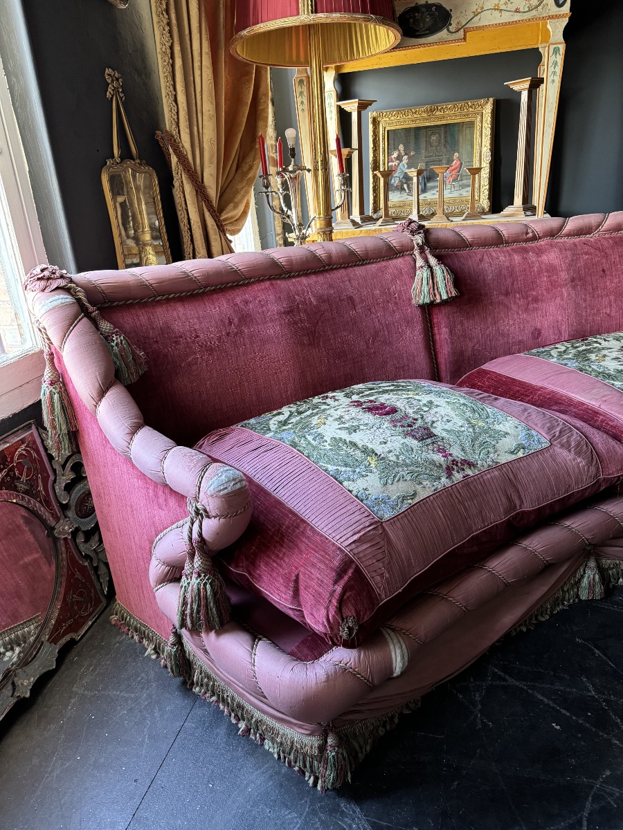 PAIRE DE CANAPÉS « BOUDOIR » D'ÉPOQUE NAPOLÉON III - 3M80 DE LONG-photo-3