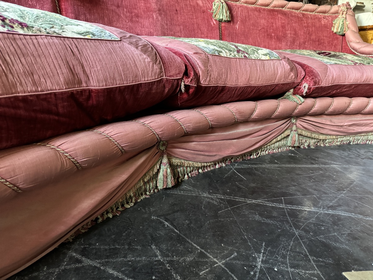 PAIRE DE CANAPÉS « BOUDOIR » D'ÉPOQUE NAPOLÉON III - 3M80 DE LONG-photo-6