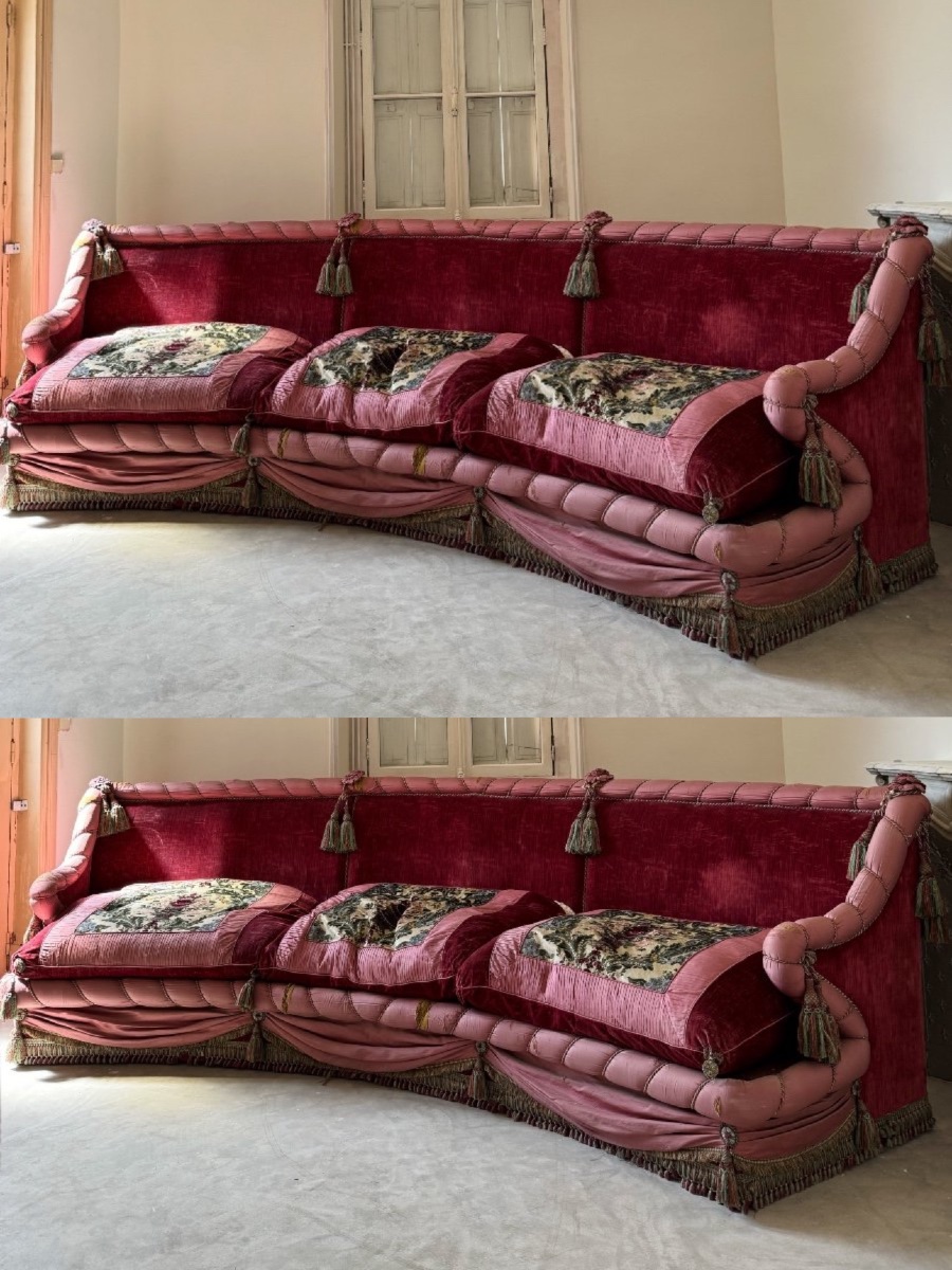 PAIRE DE CANAPÉS « BOUDOIR » D'ÉPOQUE NAPOLÉON III - 3M80 DE LONG