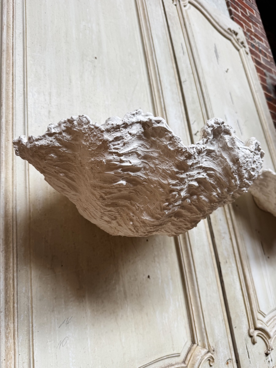Pair Of Wall Sconces With Plaster Seashell Decorations From The 1980s—20th Century -photo-3