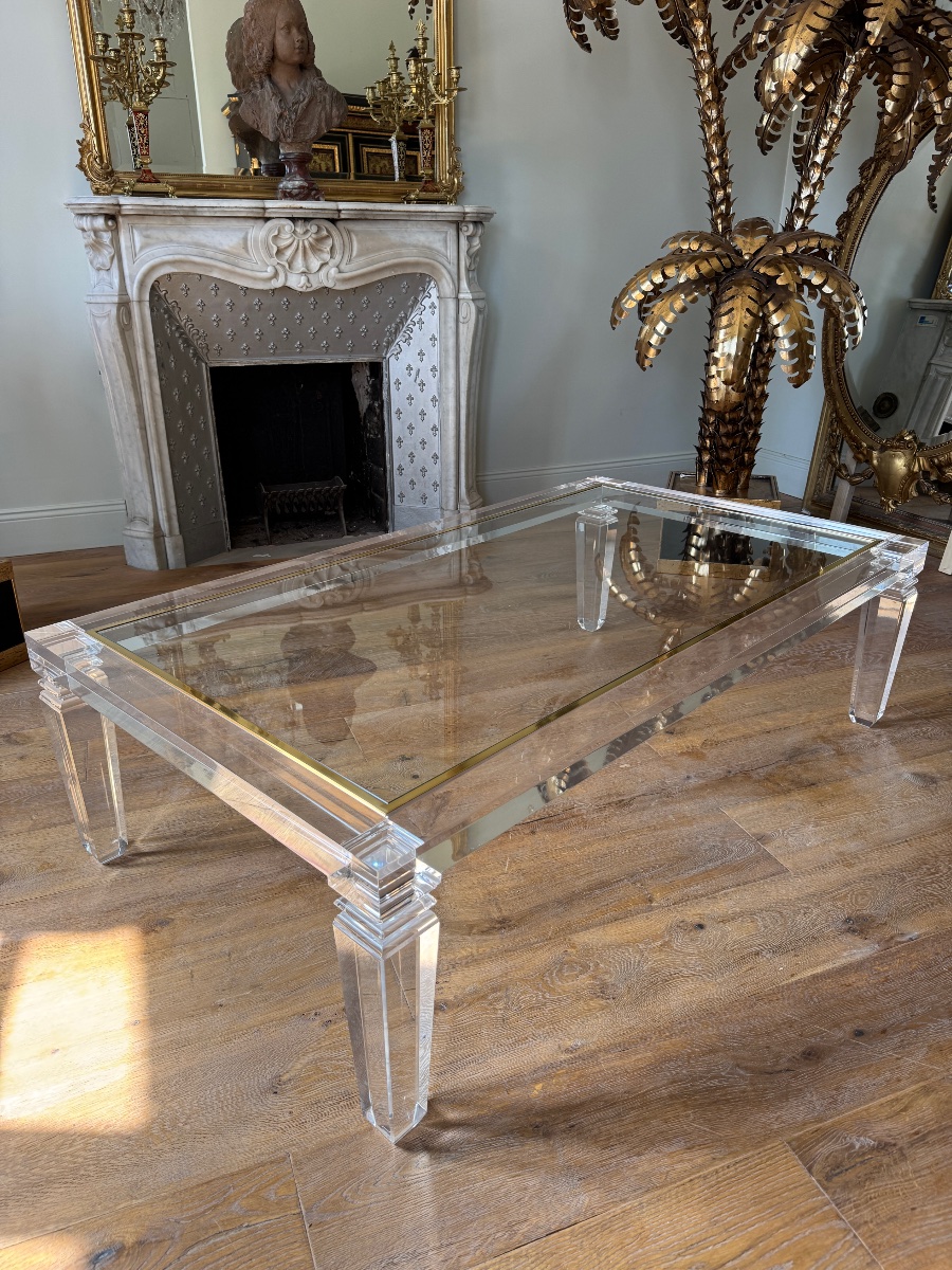1970s Coffee Table Made Of Plexiglas And Glass - 20th Century -photo-2