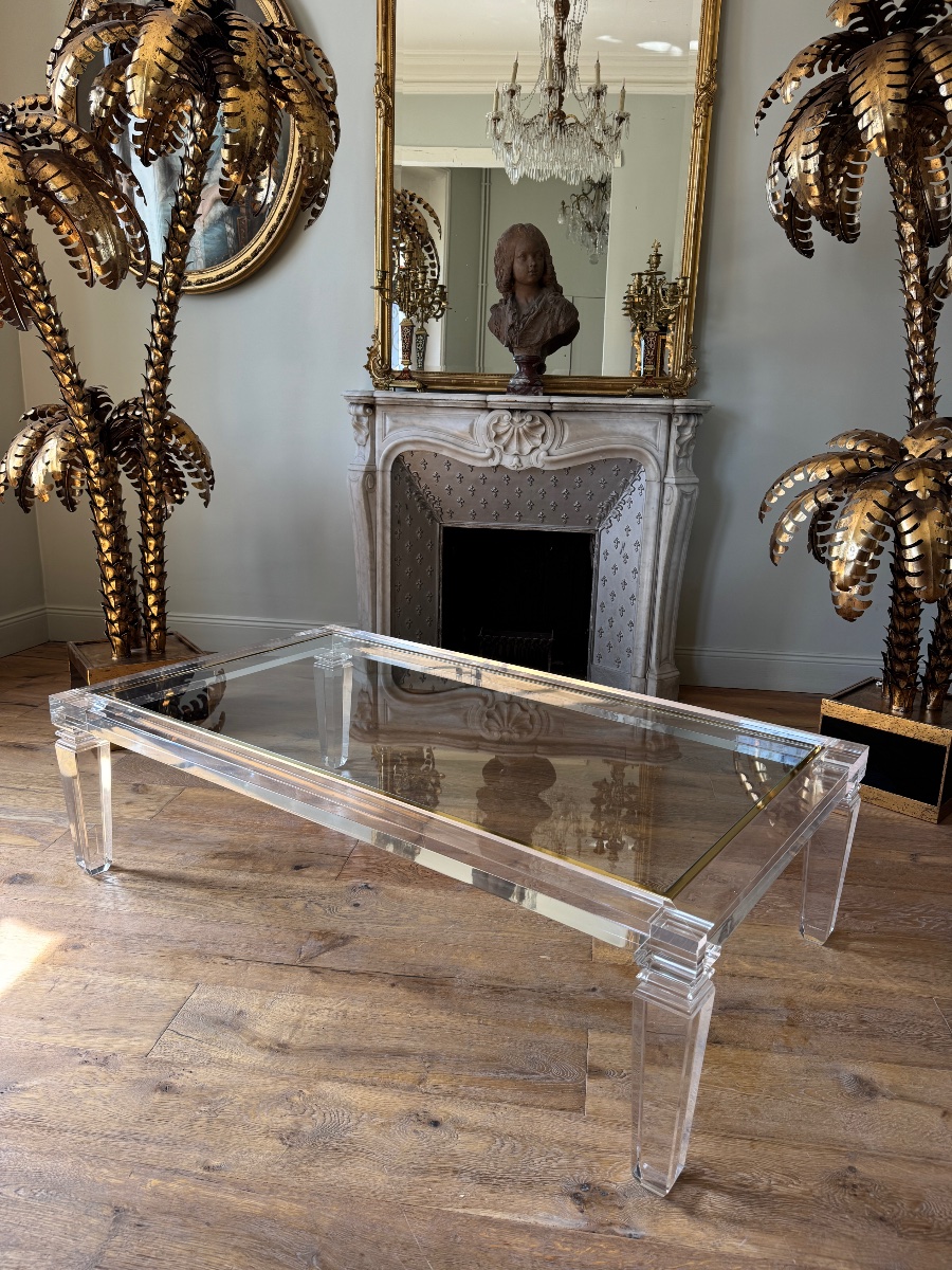 1970s Coffee Table Made Of Plexiglas And Glass - 20th Century -photo-4