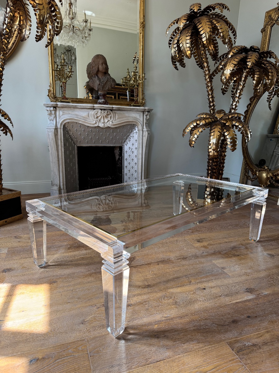 1970s Coffee Table Made Of Plexiglas And Glass - 20th Century -photo-2