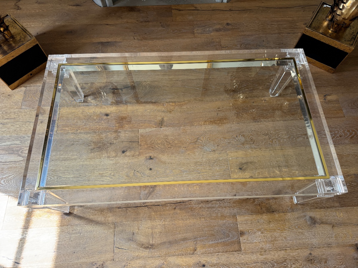 1970s Coffee Table Made Of Plexiglas And Glass - 20th Century -photo-3
