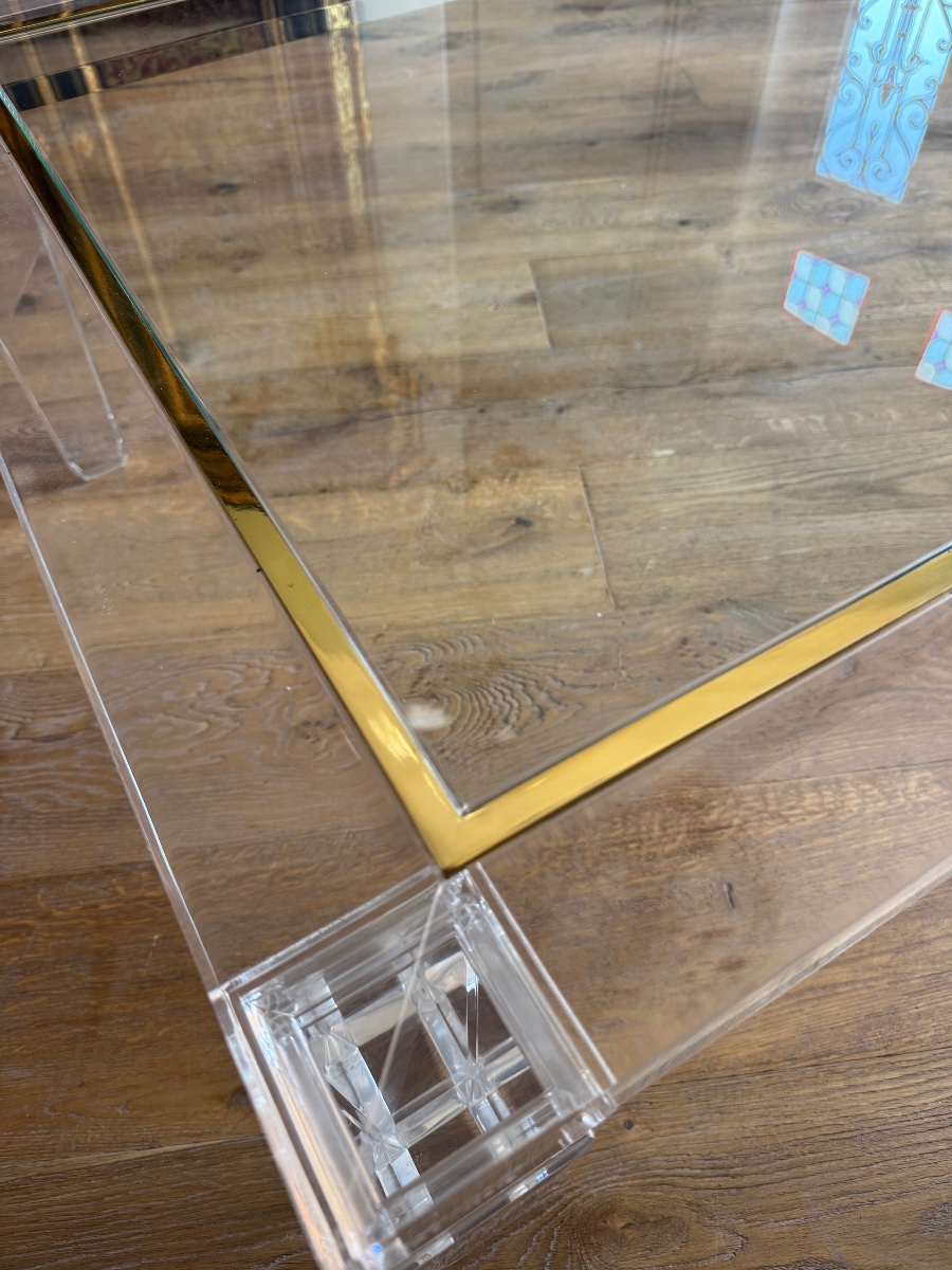 1970s Coffee Table Made Of Plexiglas And Glass - 20th Century -photo-4