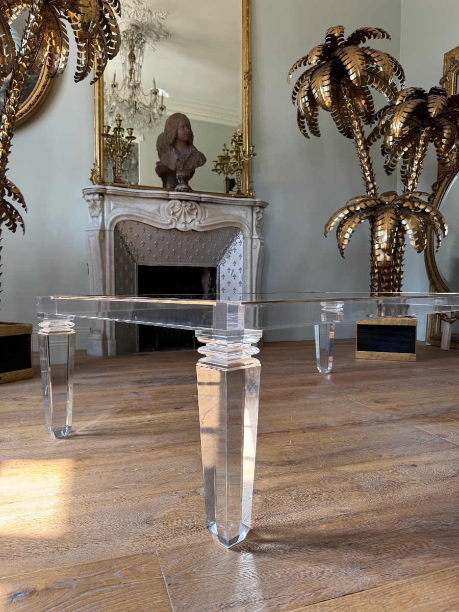 1970s Coffee Table Made Of Plexiglas And Glass - 20th Century -photo-6