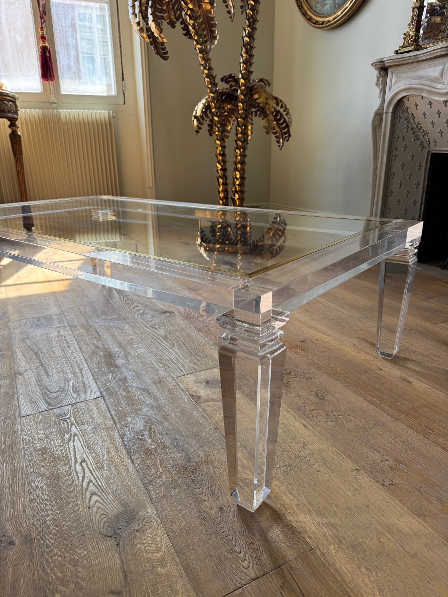 1970s Coffee Table Made Of Plexiglas And Glass - 20th Century -photo-7