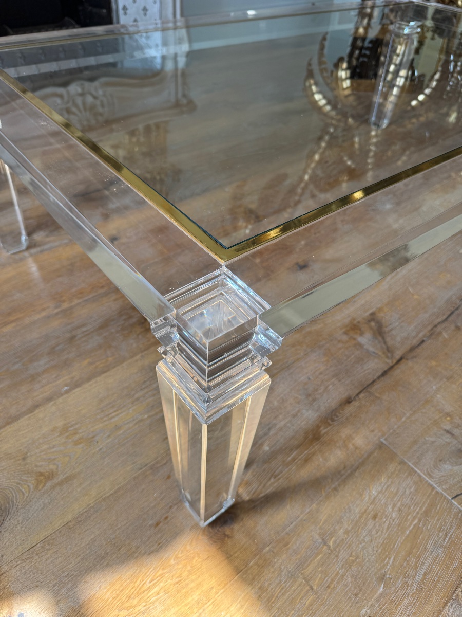 1970s Coffee Table Made Of Plexiglas And Glass - 20th Century -photo-8