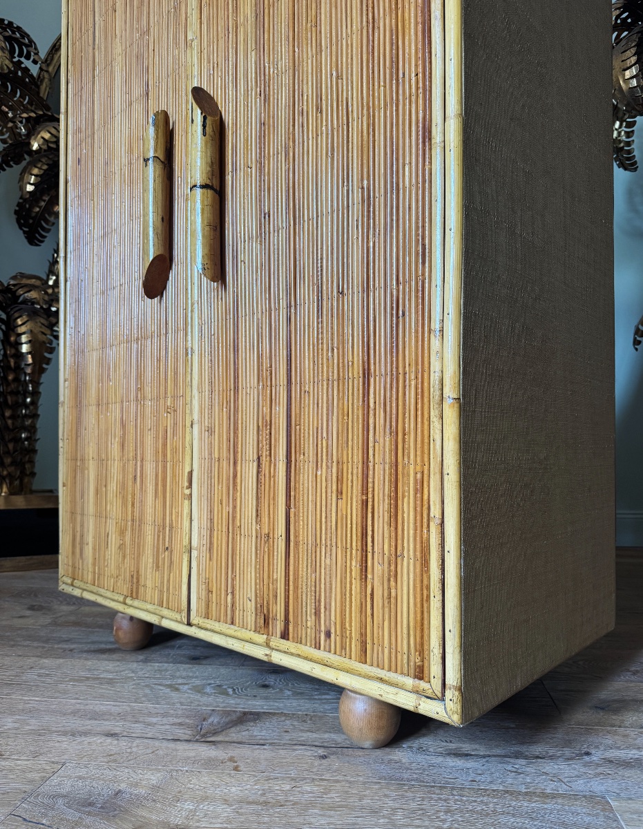 Armoire en Bambou des années 60 par Adrien Audoux et Frida Minet-photo-2