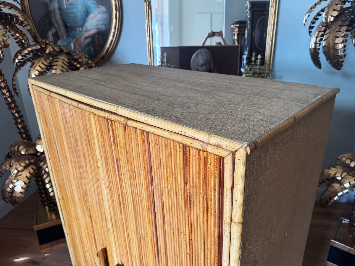 Armoire en Bambou des années 60 par Adrien Audoux et Frida Minet-photo-5