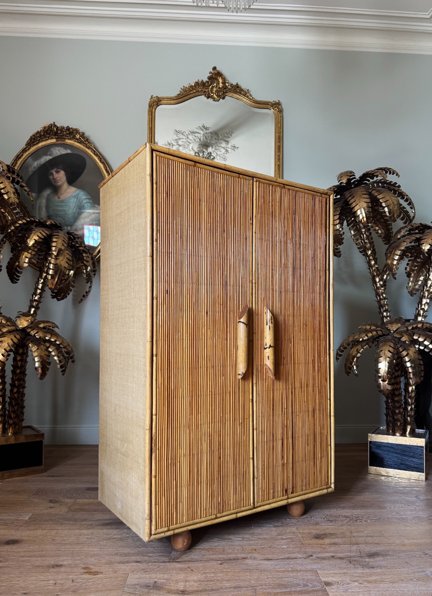 Armoire en Bambou des années 60 par Adrien Audoux et Frida Minet