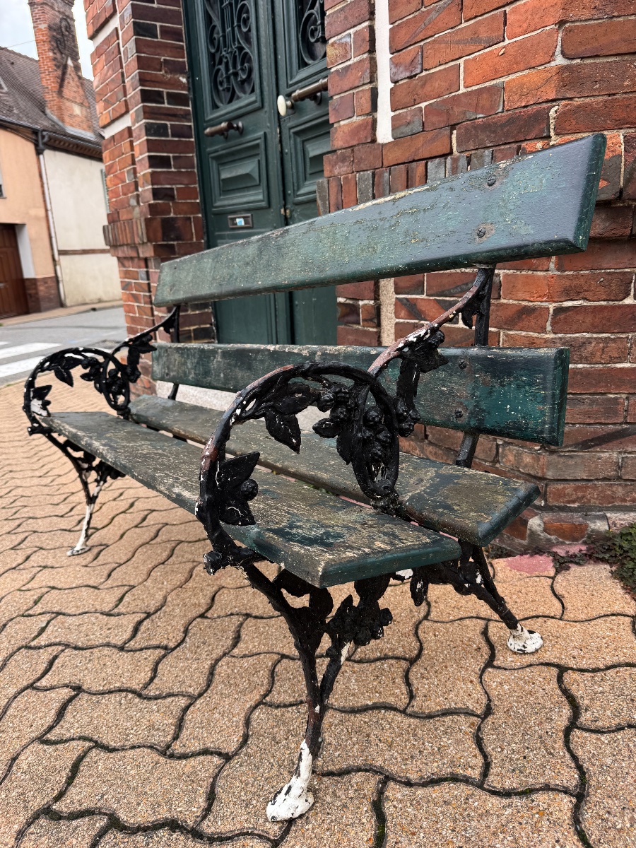 Vintage Art Nouveau Cast-iron Garden Bench -photo-1