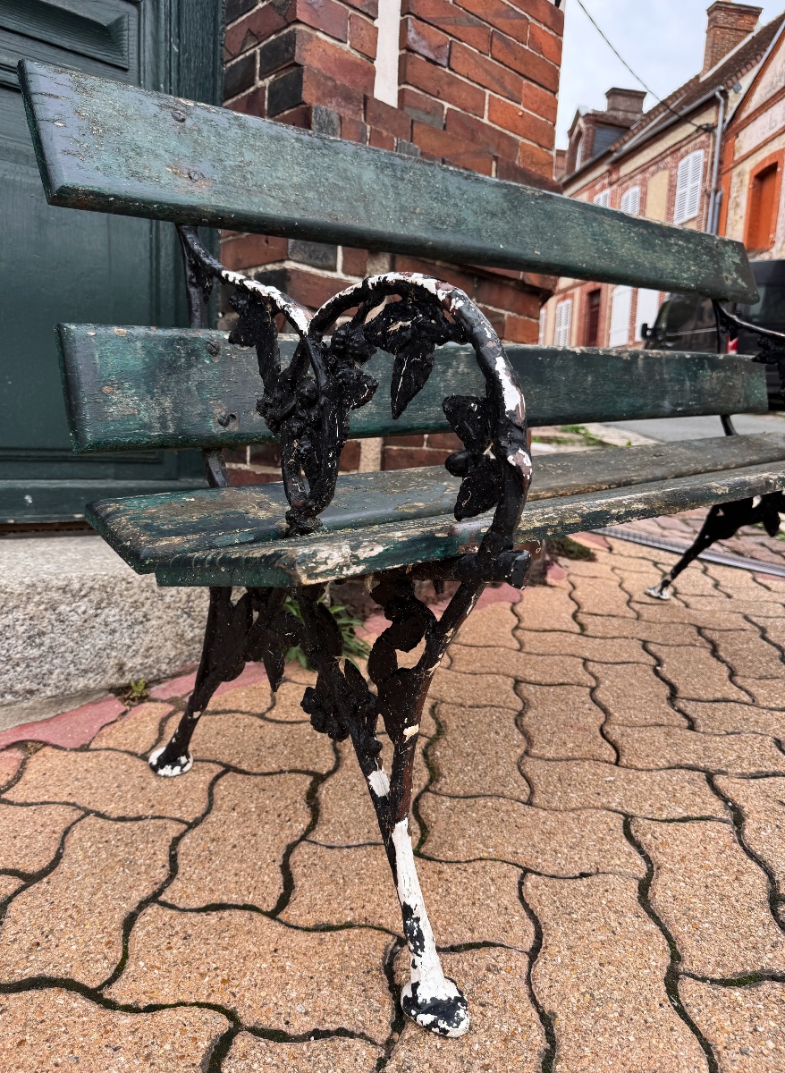 Vintage Art Nouveau Cast-iron Garden Bench -photo-2
