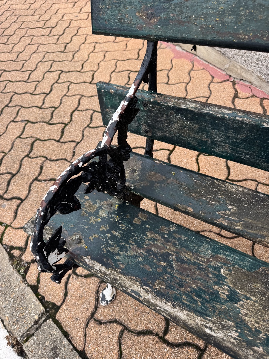 Vintage Art Nouveau Cast-iron Garden Bench -photo-5