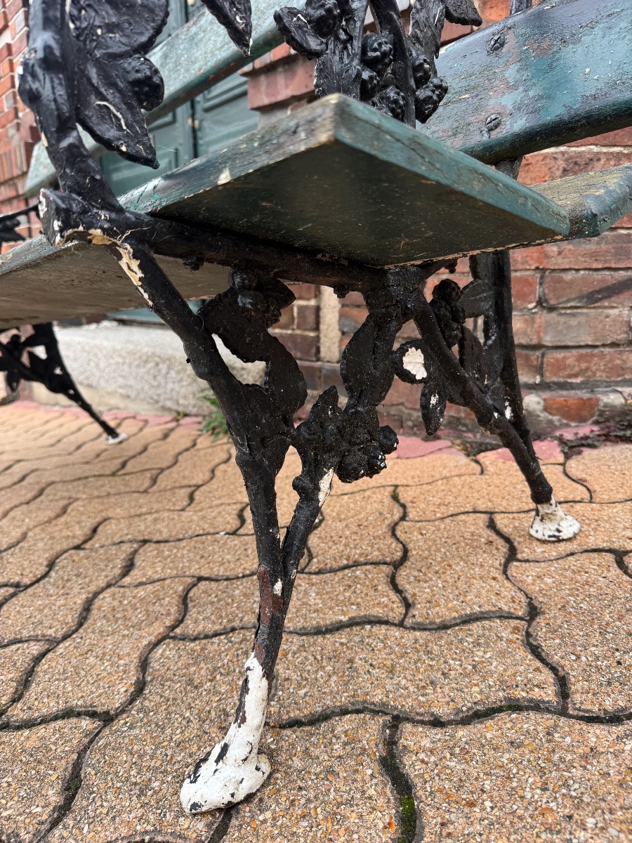 Vintage Art Nouveau Cast-iron Garden Bench -photo-7