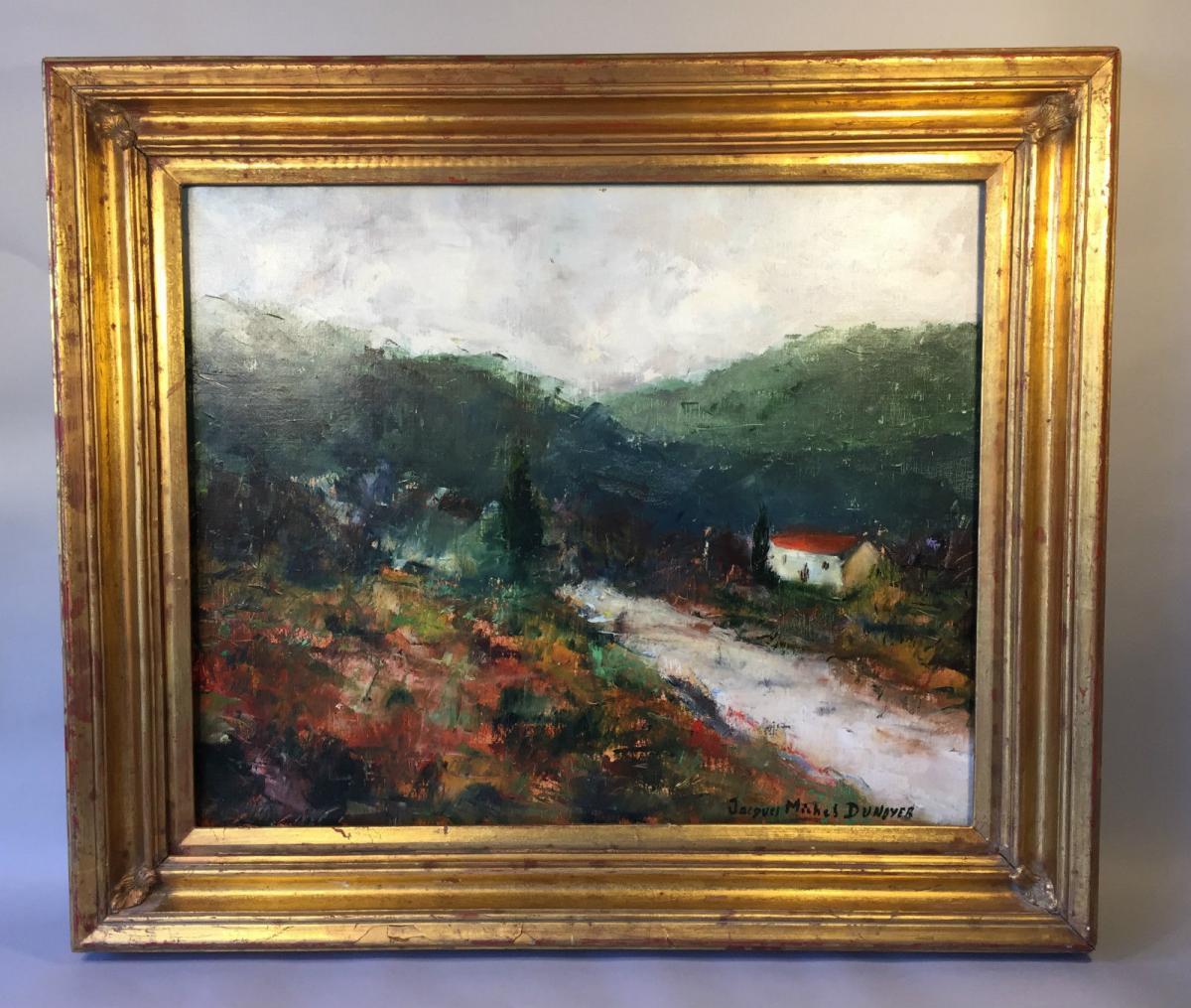 Painting / Oil On Canvas Of "j. Dunoyer 1933/2000" In St. Paul De Vence