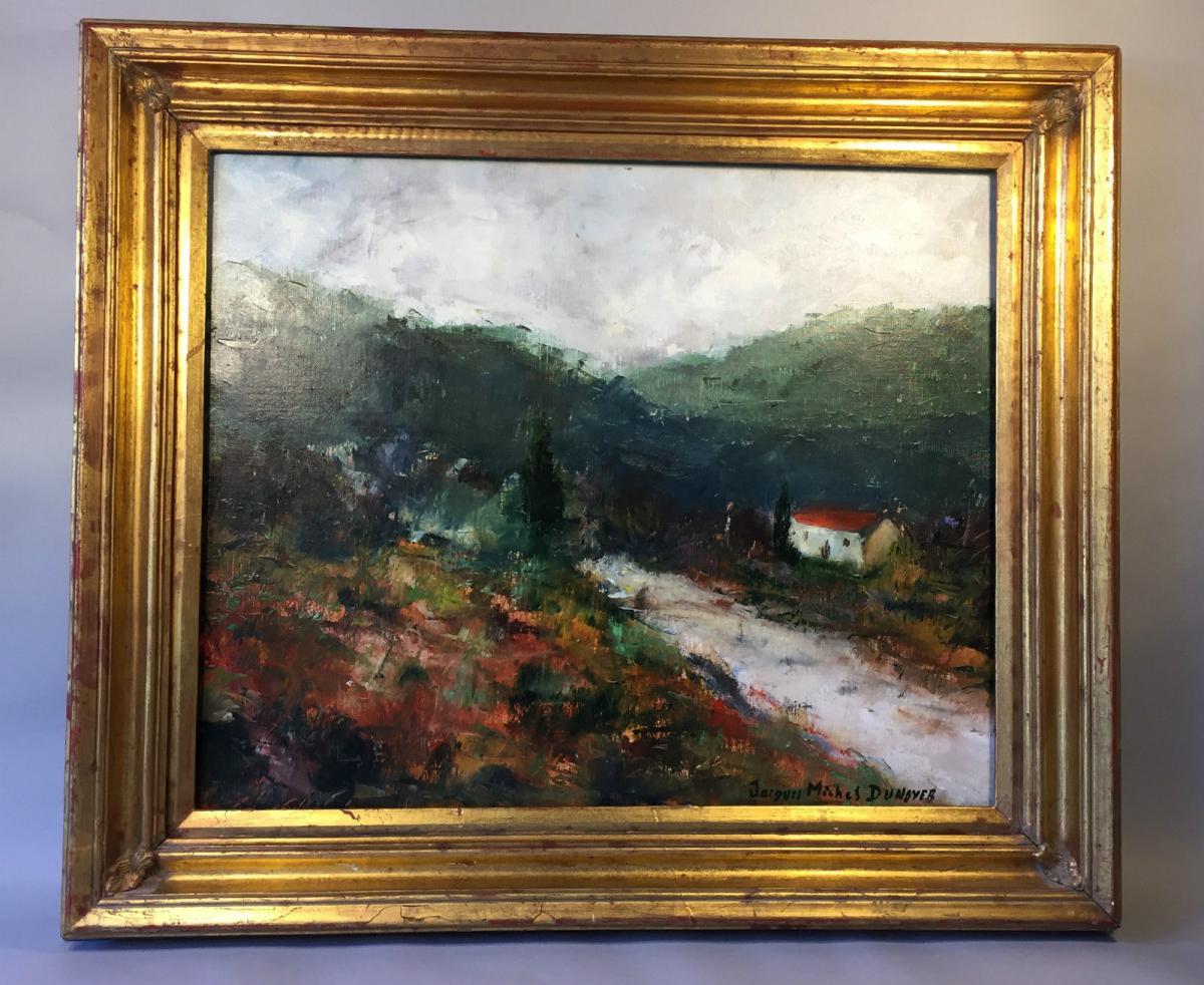Painting / Oil On Canvas Of "j. Dunoyer 1933/2000" In St. Paul De Vence-photo-1