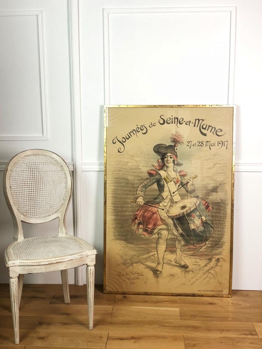 Poster Old Under Glass And Framed "vive La Nation" By A. Wilette 1917-photo-2