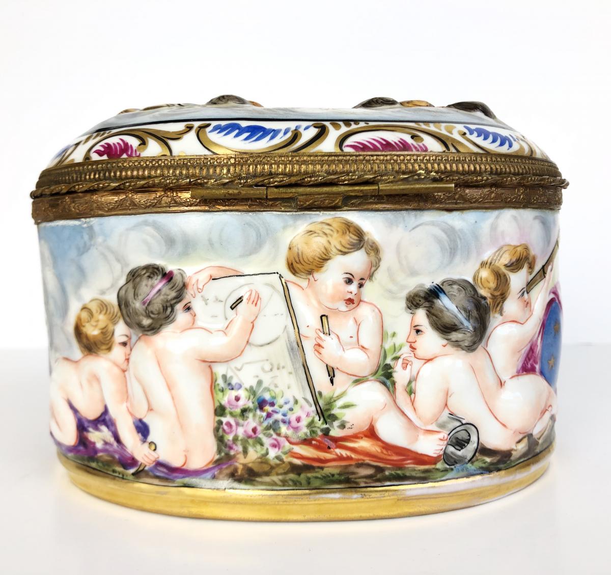 Capo Di Monte: Box Or Bonbonnière Porcelain Of The Late Nineteenth-photo-4