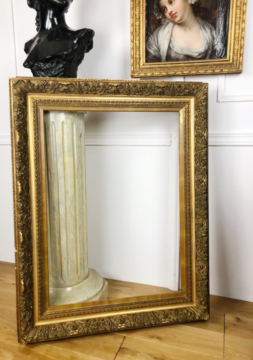 Frame / Framing Nineteenth (large Model) In Wood And Stucco Gilded