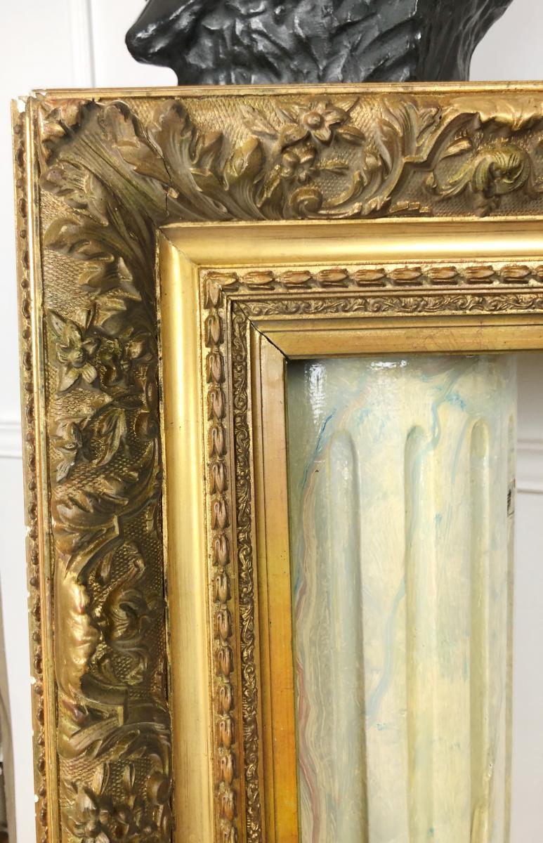 Frame / Framing Nineteenth (large Model) In Wood And Stucco Gilded-photo-2