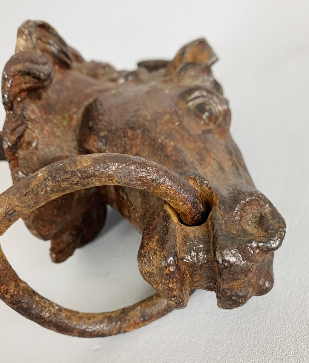 Horse Attachment Ring From The End Of The Eighteenth Cast Iron Representing A Unicorn-photo-6