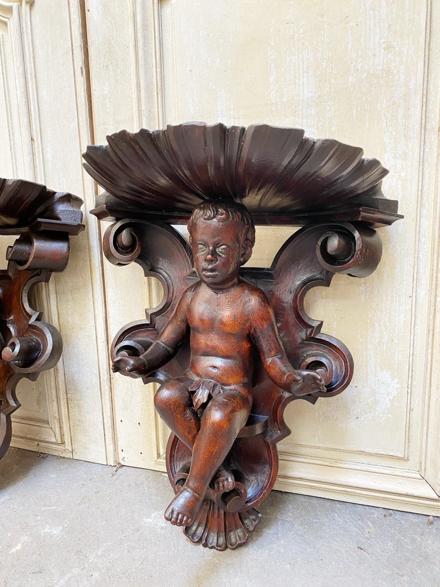 Pair Of Napoleon III Period Putti Wall Lights-photo-1