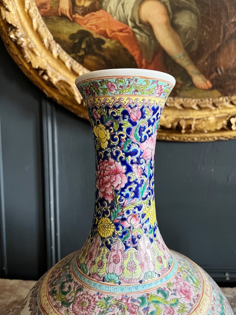Paire De Vases En Porcelaine De Chine - Canton - Famille Rose - XXe-photo-1