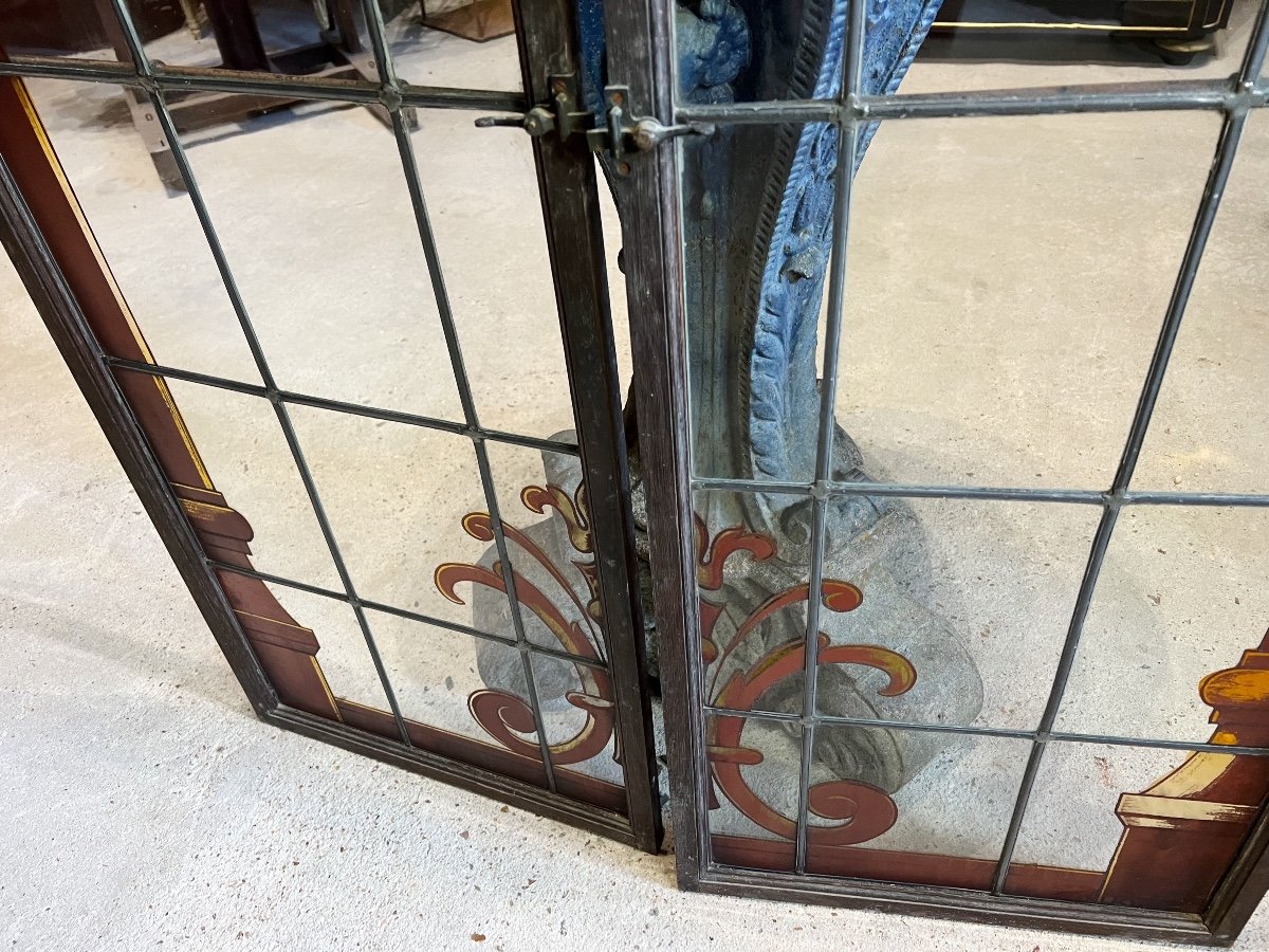 Pair Of Stained Glass From The 1900s - Decorative Elements-photo-5