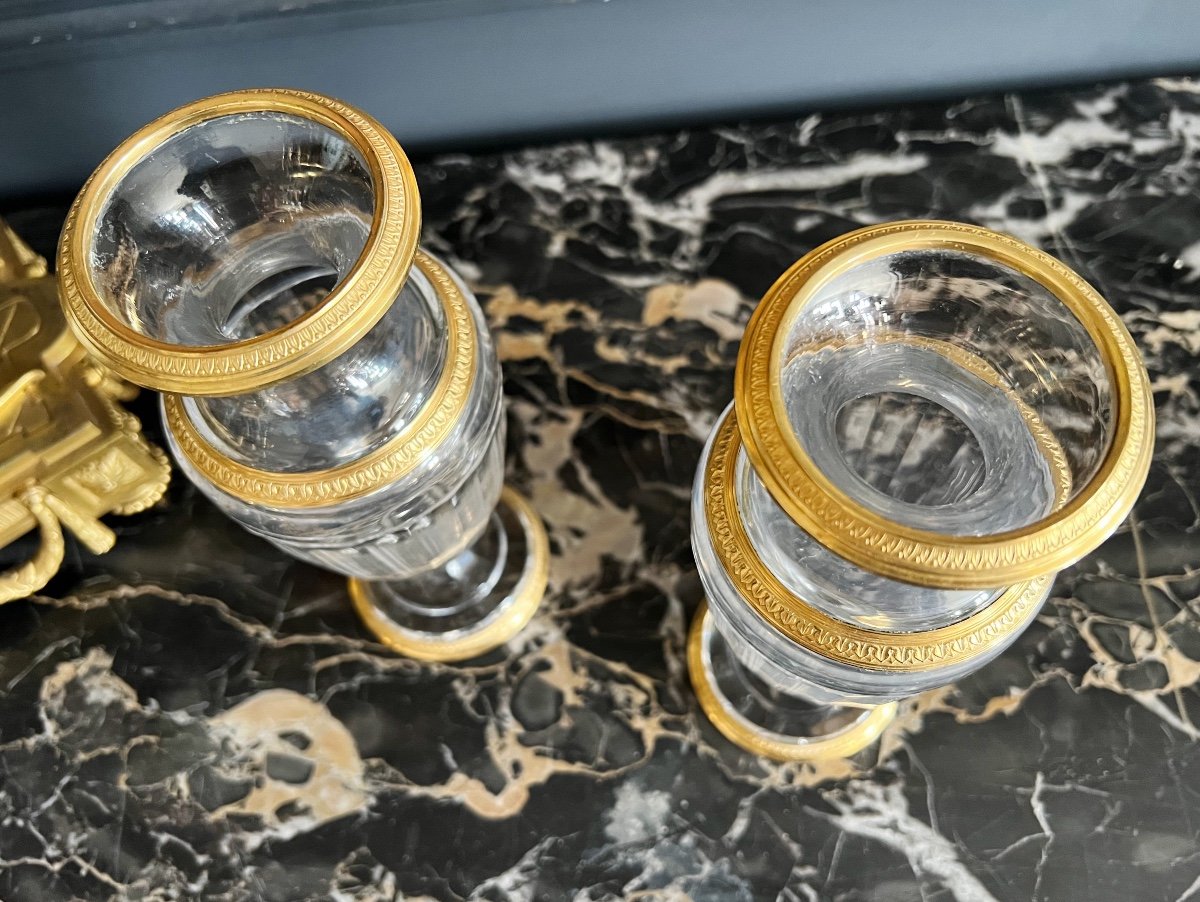 Bointaburet : Paire De Vases Du XIXe en cristal de baccarat de style restauration  -photo-5