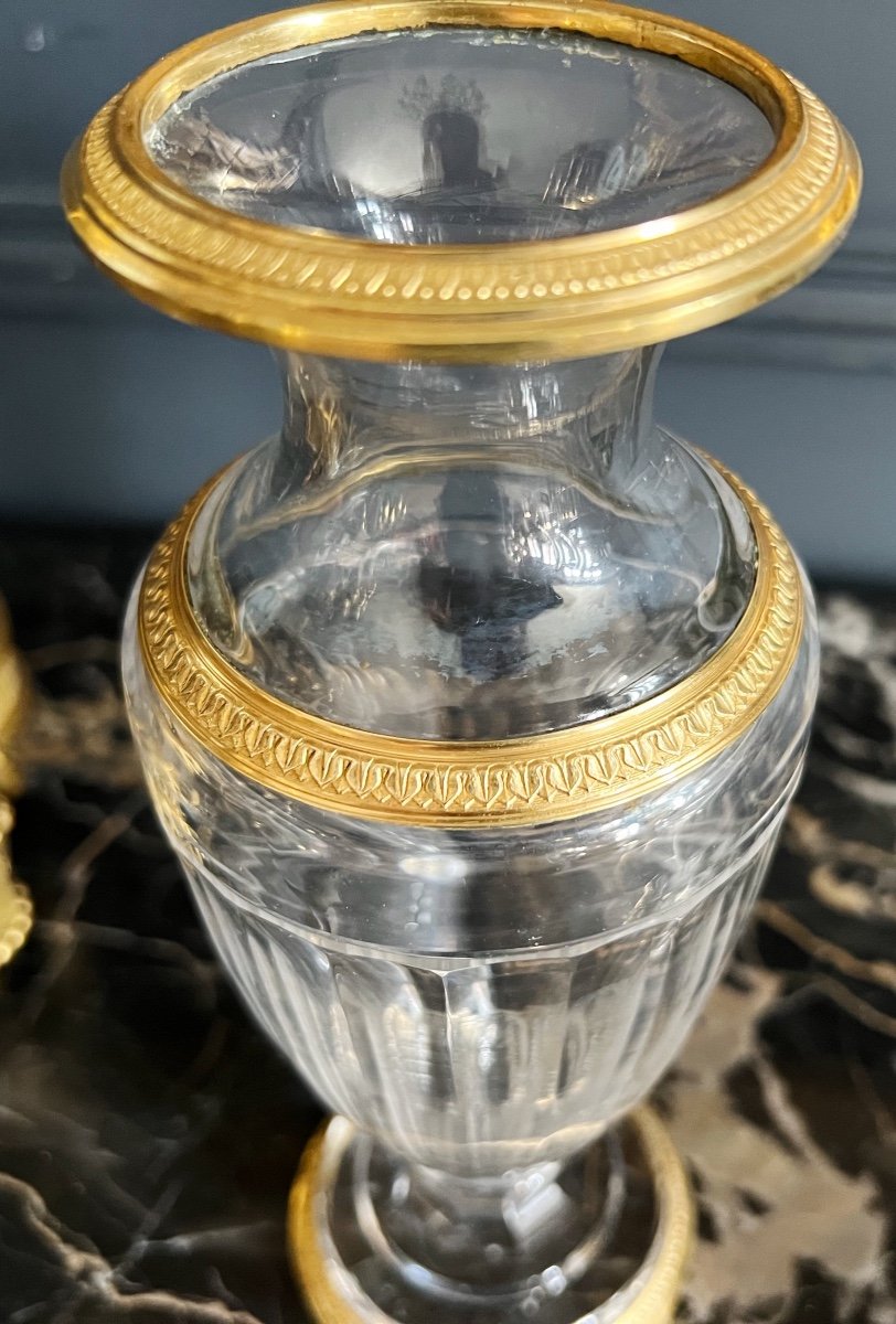 Bointaburet : Paire De Vases Du XIXe en cristal de baccarat de style restauration  -photo-6