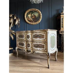 Commode Italienne En Bois Patiné De Style Louis XV