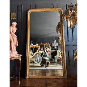 Miroir De Cheminée d’époque Napoléon III En Bois Doré et glace au mercure - XIXe  