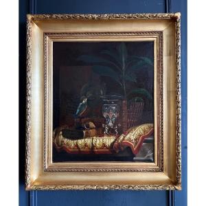 French School, 19th Century, Painting Depicting A Still Life With A Bird