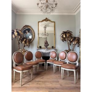 Suite de 6 chaises d’époque Louis XVI estampillées CHEVIGNY Claude
