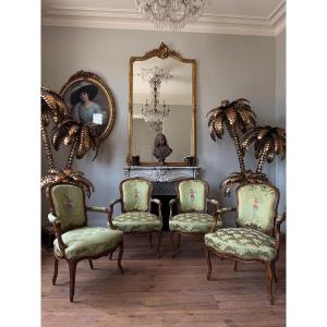 Set Of 4 Louis XV-style Armchairs—18th Century