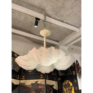 Chandelier With Plaster Seashell Decorations From The 1980s—20th Century 