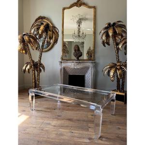 1970s Coffee Table Made Of Plexiglas And Glass - 20th Century
