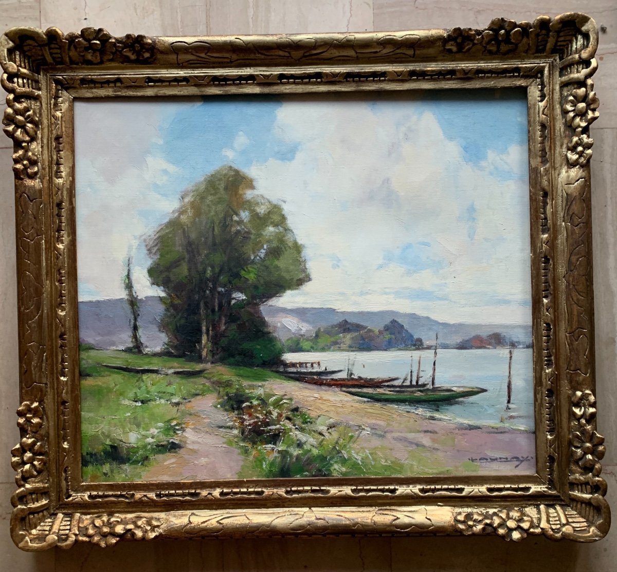 Bord De Seine à Vétheuil Par Léon Launay -photo-2