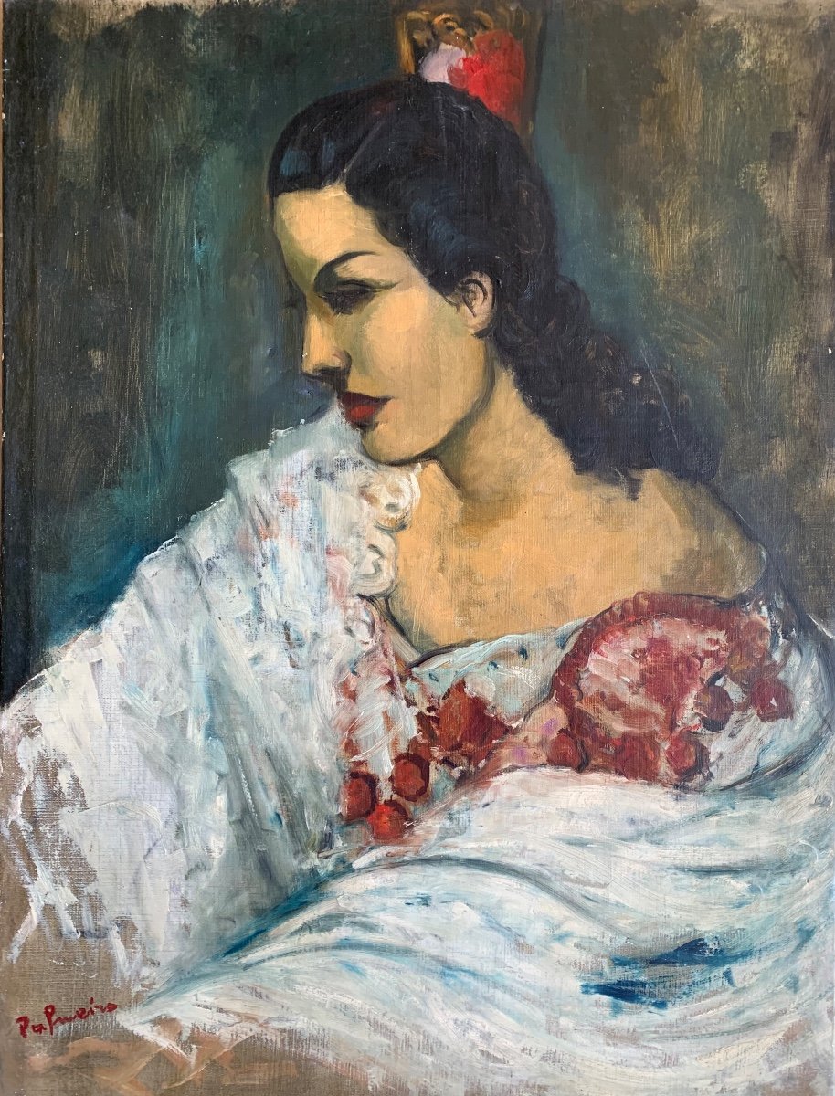 L’espagnole Par José Palmeiro école De Paris époque art déco 