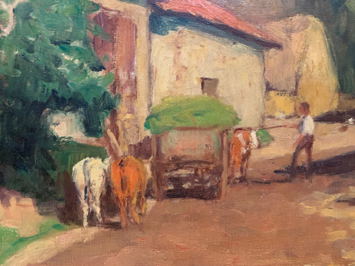 La Ferme Par Paul Mascart Peintre De L’école Normande -photo-2