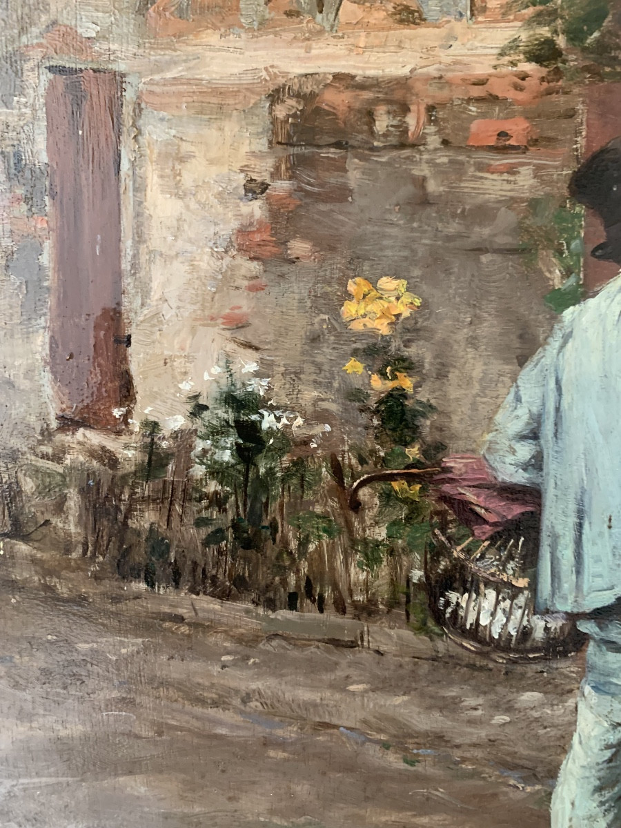 The Conversation By Guillaume Alaux (1856-1912) Bordeaux Painter -photo-3