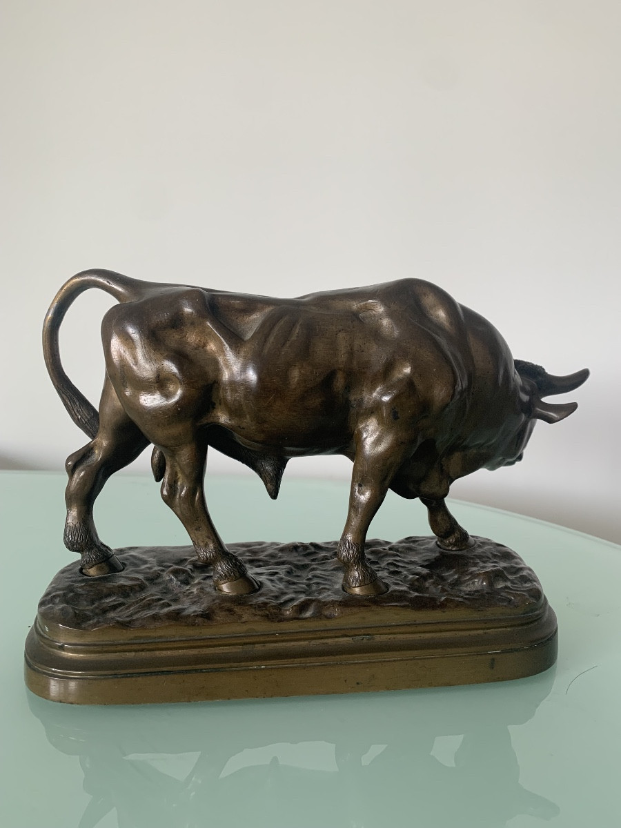 Bull By Louis Vidal (the Blind) Known As Vidal-navatel (1831-1892) - -photo-3