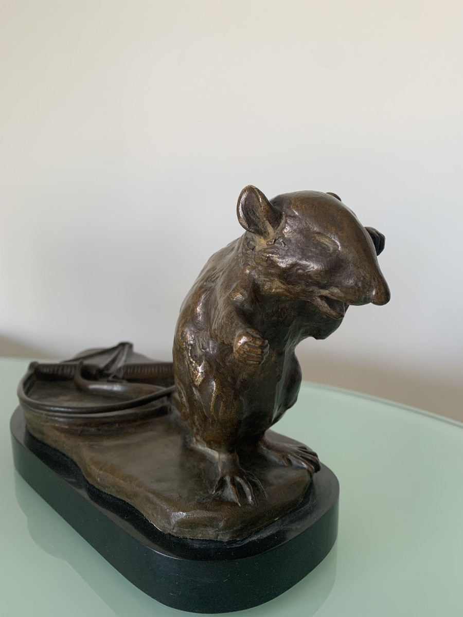 The Crying Rat, Bronze By Achille émile Jacopin