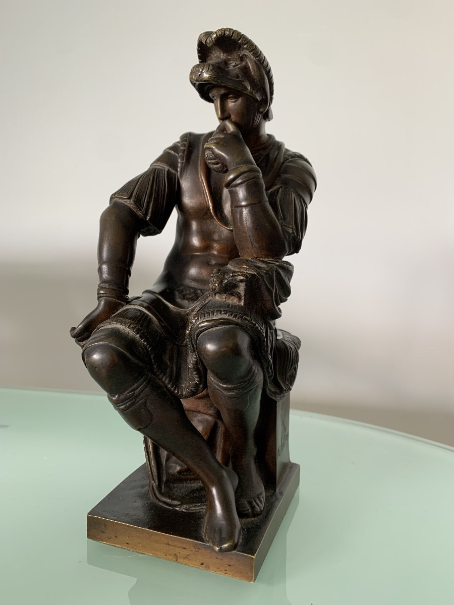  Bronze After Michelangelo Lorenzo De Medici-photo-3