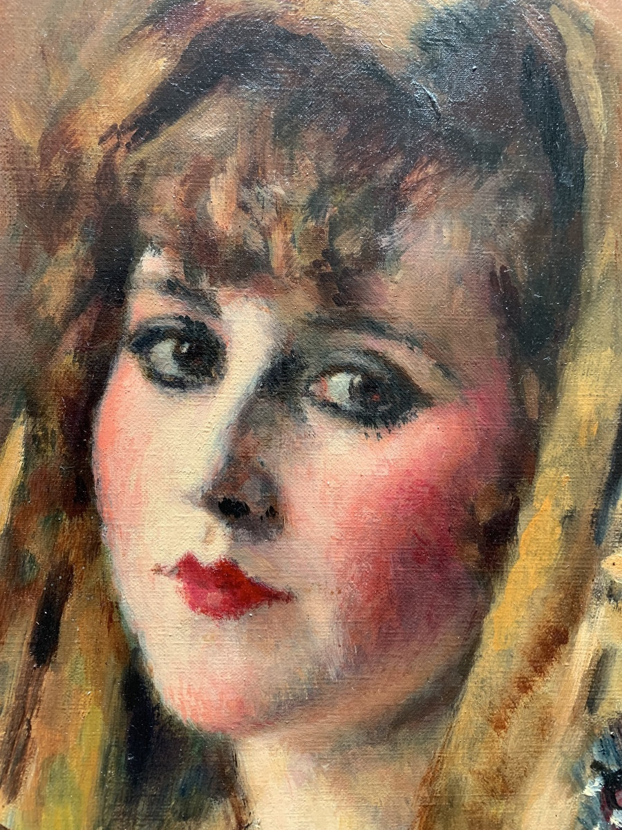 Charles Guerin portrait de jeune femme au châle-photo-2