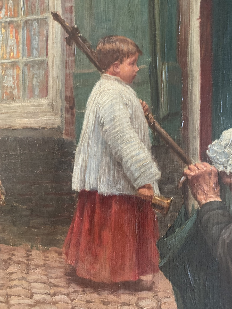The Procession By Georges Hippolyte Dilly, Painter From Lille -photo-4