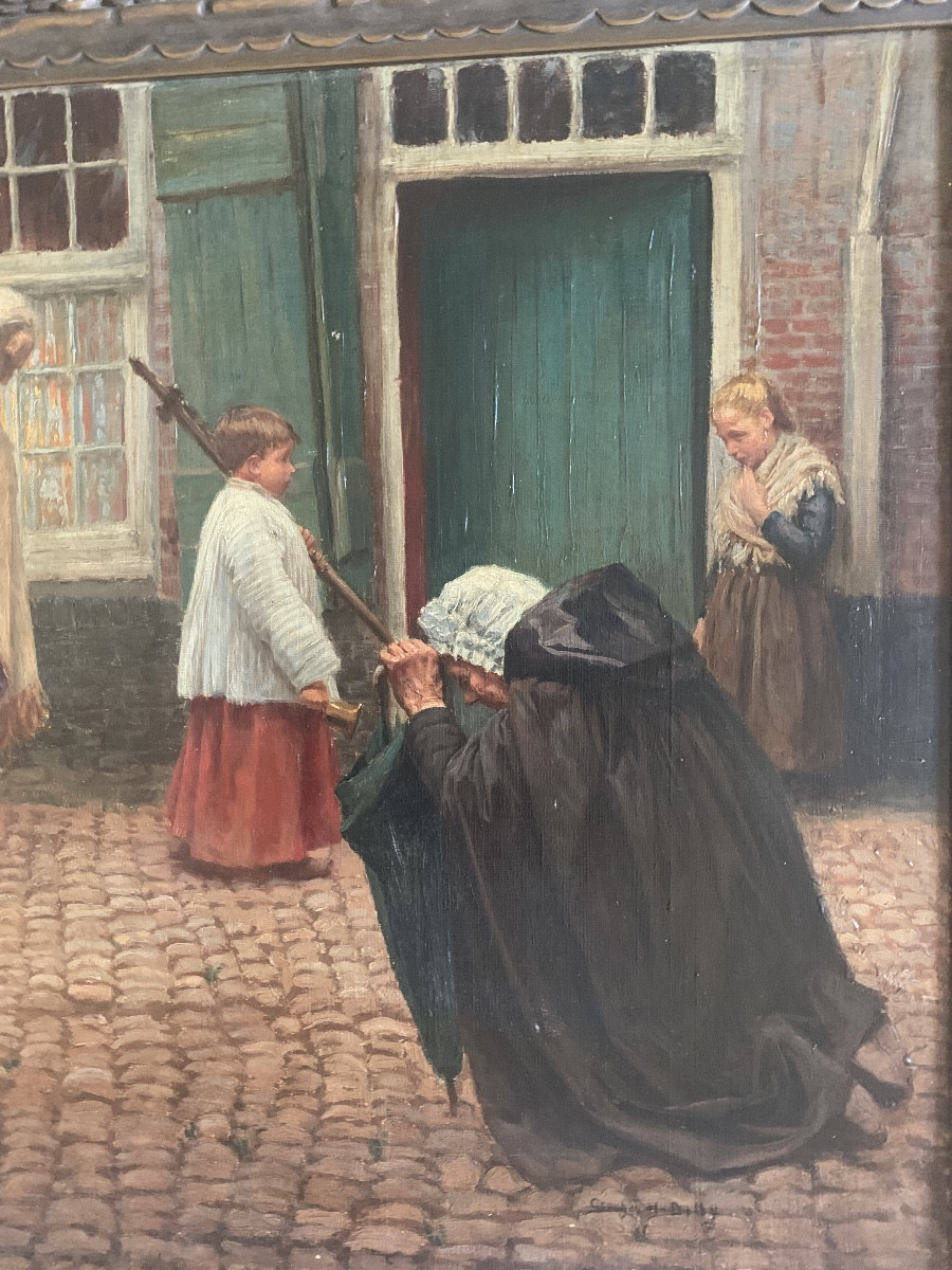 The Procession By Georges Hippolyte Dilly, Painter From Lille -photo-3